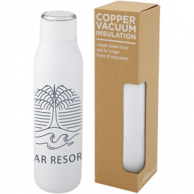 Marka 600 ml koperen vacuüm geïsoleerde fles met metalen lus-Wit