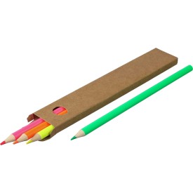 Markeerset - hout - 4 kleuren - 4 potloden - in papieren doos