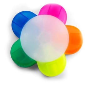 Markeerstift bloem - kunststof - 5 kleuren