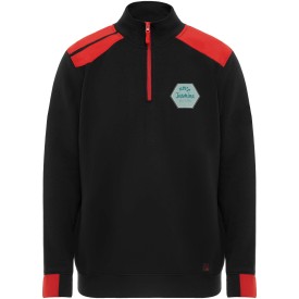 Maverick 280 g/m2 herentrui met halve rits-Zwart, rood