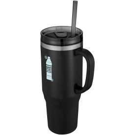 Melbourne 1200 ml RCS-gecertificeerde geïsoleerde beker met rietje
-Zwart