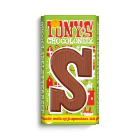 Melkchoco letterrepen S bedrukt-Melk spijs speculaas