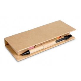 Stibox memoset - papier - diverse kleuren - met pen en liniaal