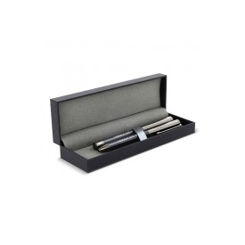 Pennenset - metaal - blauwe inkt - balpen en rollerbalpen - geschenkverpakking