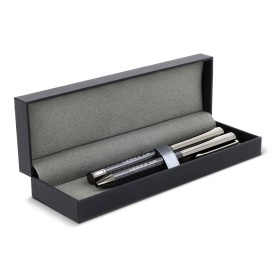 Pennenset - metaal - blauwe inkt - balpen en rollerbalpen - geschenkverpakking
