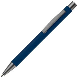 New York balpen - metaal - blauwe inkt - rubberised soft touch afwerking