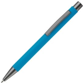 New York balpen - metaal - blauwe inkt - rubberised soft touch afwerking