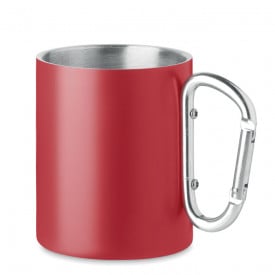 Metalen mok dubbelwandig 300ml-Rood