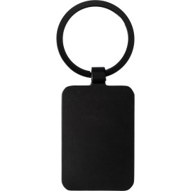 Brigitte rechthoek sleutelhanger - metaal - 4.3 cm - bamboe detail
