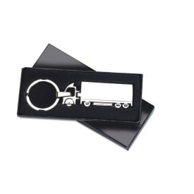 Vrachtwagen sleutelhanger - metaal - 10.5 cm - geschenkverpakking