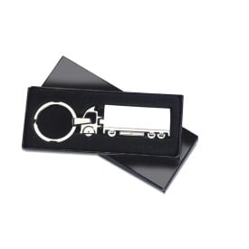 Vrachtwagen sleutelhanger - metaal - 10.5 cm - geschenkverpakking