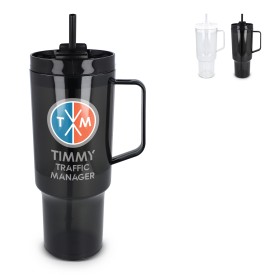 Miami beker 1.2L - R-PET - lekvrij - met handvat