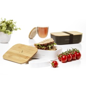 Midori lunchbox - PP - bamboe deksel - sluitelastiek