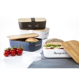 Midori lunchbox - PP - bamboe deksel - sluitelastiek