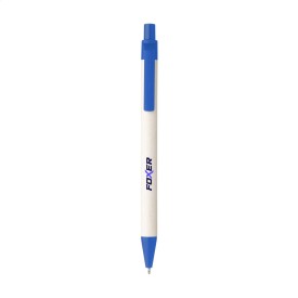 Balpen - gerecycled kunststof - blauwe inkt - gekleurde top, clip en punt