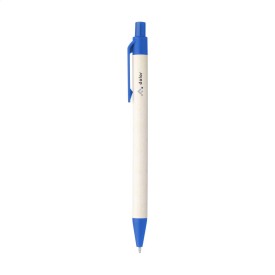 Balpen - gerecycled kunststof - blauwe inkt - gekleurde top, clip en punt