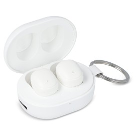 Mini Draadloze Oordopjes Sleutelhanger formaat-Wit