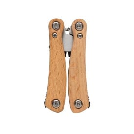 Mini multitool - hout en RVS - 12 functies - in geschenkverpakking