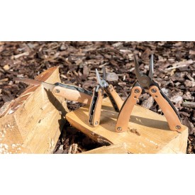 Mini multitool - hout en RVS - 12 functies - in geschenkverpakking