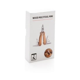 Mini multitool - hout en RVS - 12 functies - in geschenkverpakking