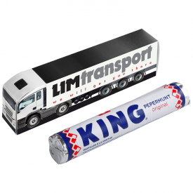 Mini truck met rol King pepermunt-Wit
