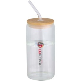 Mirage drinkfles 500ml - borosilicaatglas - enkelwandig - bamboe deksel
