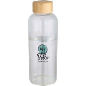 Mirage 650 ml enkelwandige fles van borosilicaatglas met bamboe deksel