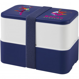 MIYO dubbellaagse lunchtrommel-Blauw, wit, blauw