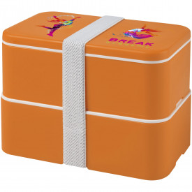 MIYO dubbellaagse lunchtrommel-Oranje, oranje, wit