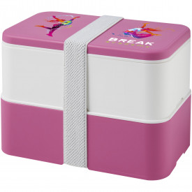 MIYO dubbellaagse lunchtrommel-Roze, wit, wit