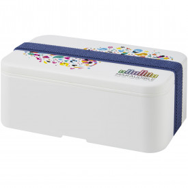 MIYO enkellaagse lunchtrommel -Wit, blauw