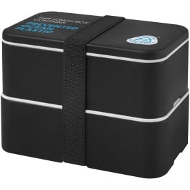 MIYO POP dubbellaagse lunchtrommel van 700+700 ml-Zwart