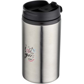 Mojave geïsoleerde beker - 300 ml - RCS-gecertificeerd gerecycled RVS - met schroefdop en flip-top opening-Mat zilver