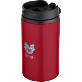 Mojave geïsoleerde beker - 300 ml - RCS-gecertificeerd gerecycled RVS - met schroefdop en flip-top opening-Rood