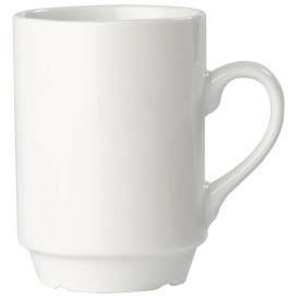 Luxemburg mok 160ml - porselein - stapelbaar - wit