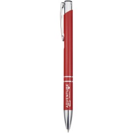 Moneta balpen van gerecycled aluminium (blauwe inkt)-Rood