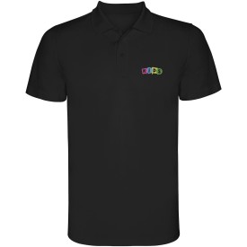 Monzha sportpolo met korte mouwen voor kinderen-Zwart