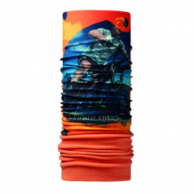 Multi sjaal met fleece in papieren wikkel-Oranje