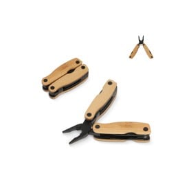 Multitool - RVS en bamboe - 12 functies