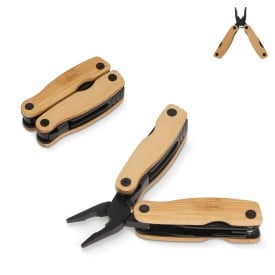 Multitool - RVS en bamboe - 12 functies