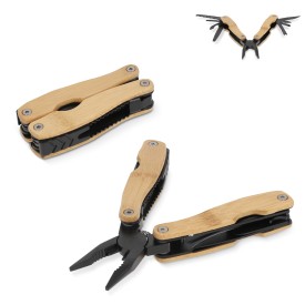 Multitool - RVS en bamboe - 8 functies