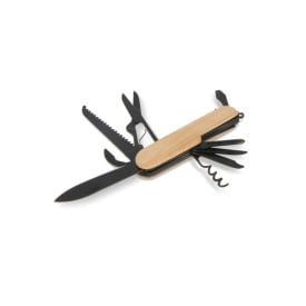 Multitool - RVS en bamboe - 9 functies