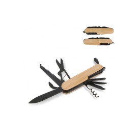 Multitool - RVS en bamboe - 9 functies
