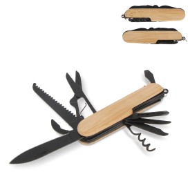Multitool - RVS en bamboe - 9 functies