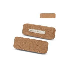 Naambadge - 2.3 x 6.8 cm - kurk - met speld
