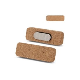 Naambadge - 2.3 x 6.8 cm - kurk - magnetisch