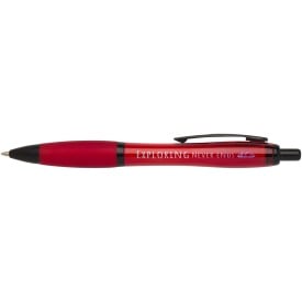 Nash balpen van gerecycled plastic met zwarte rand (zwarte inkt)-Rood