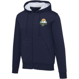Natron 320 g/m² sherpahoodie met volledige rits-Marineblauw