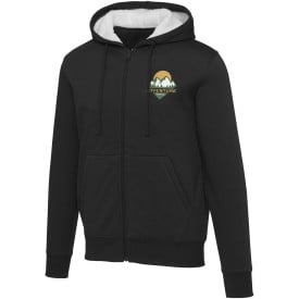 Natron 320 g/m² sherpahoodie met volledige rits-Zwart