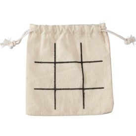Waltraud strategisch spel - hout - Tic Tac Toe - verpakt in katoenen zakje